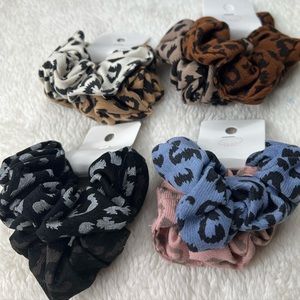 Cheetah print hair tie bundle